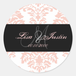 Rose Damas, autocollants monogramme