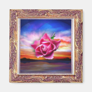 Rose dans le Magnet encadré du ciel