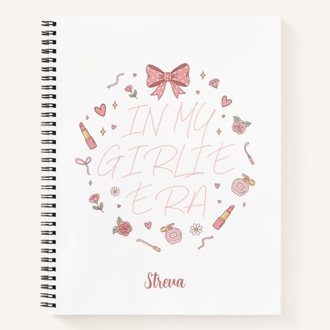 Rose dans mon cahier d'époque girly (Devant)