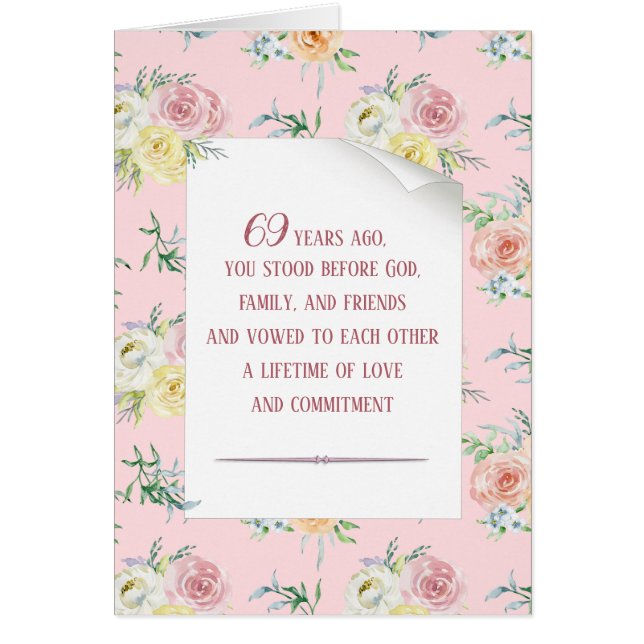 Rose d'aquarelle 69e anniversaire (Devant)