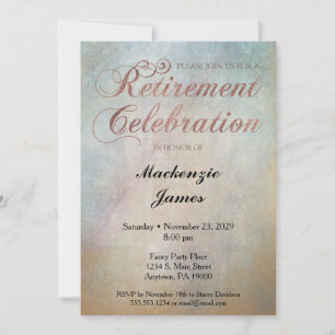 Rose d'aquarelle Gold Retraite Party Invitation
