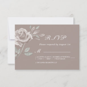 Rose d'aquarelle minimal mariage RSVP