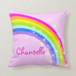 rose d'arc-en-ciel - filles "votre" coussin nommé