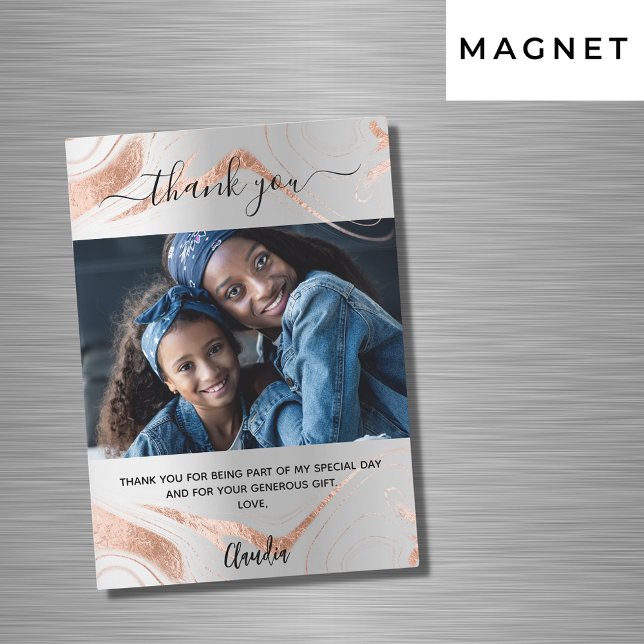 Rose d'argent en marbre d'or photo merci aimant (Créateur téléchargé)