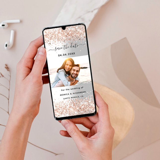 Rose d'argent mariage photo en or Enregistrer la d (Créateur téléchargé)