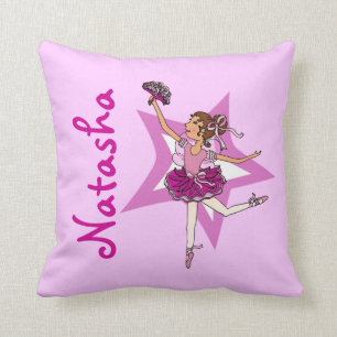 Rose de ballerine - coussin nommé fait sur