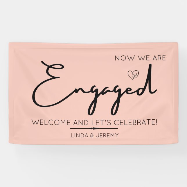 Rose de bannière de bienvenue de la partie d'engag (Horizontal)