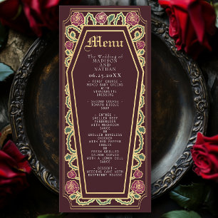 Rose de café gothique Menu Mariage rouge