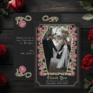Rose de café gothique noir Carte de remerciements