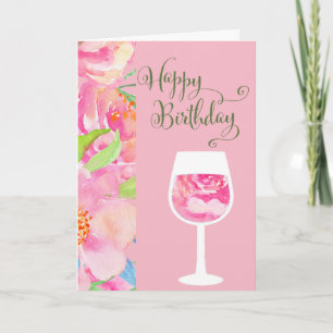 Rose de carte d'anniversaire tropical avec le