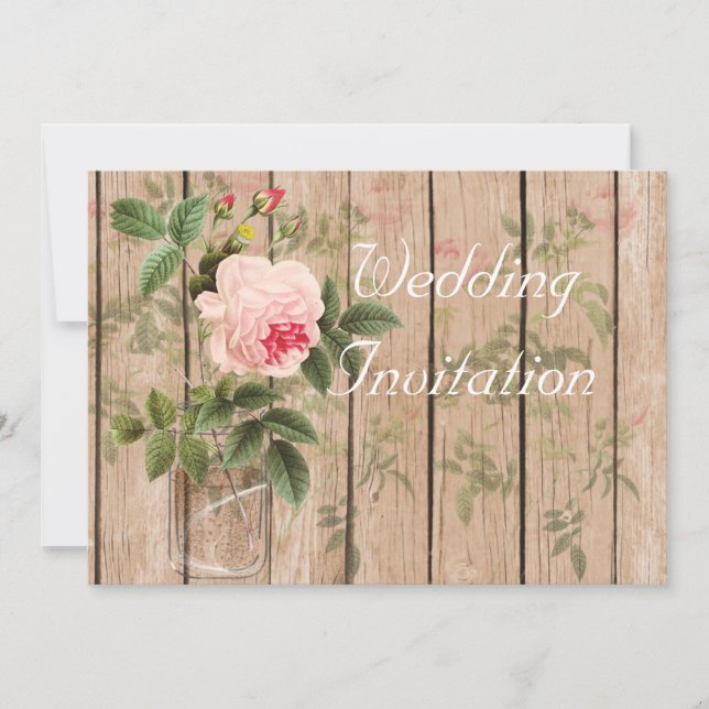 Rose de carte de faire-part de mariage d'Orléans (Devant)