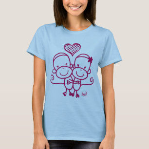 Rose de cerise de ~ de T-shirt de Hugz de singe de