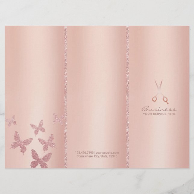 Rose de cheveux en or ciseau Tri-Fold Bruchures (Devant)
