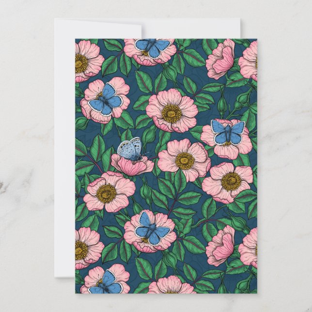 Rose de chien et papillons (Devant)