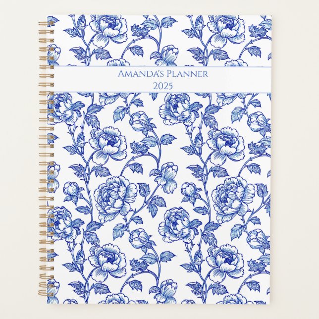 Rose de Chinoiserie Bleue et Blanche  (Devant)