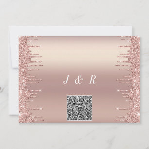 Rose de code QR Faire-part de mariage Gold Blush D
