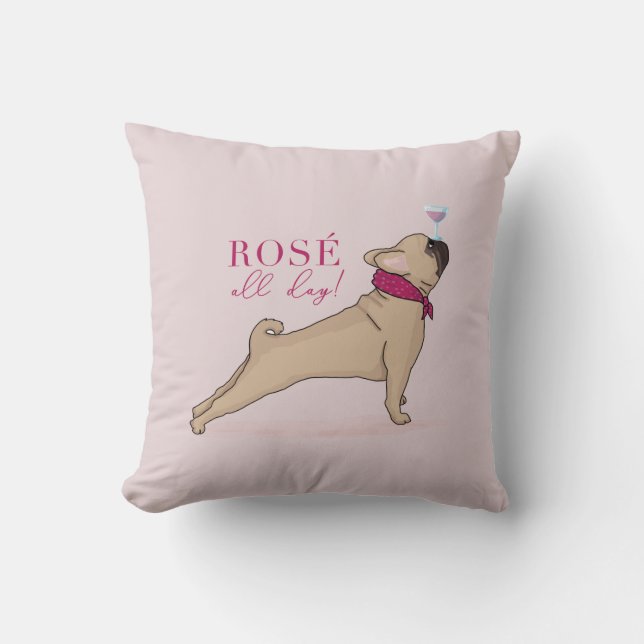 Rosé de coussin de bouledogue français toute la (Recto)
