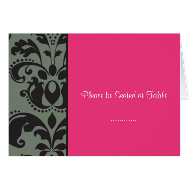 rose de damassé ; placez la carte (Devant Horizontal)