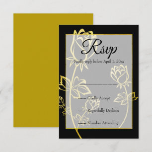 Rose de feuille d'or filigrane thème mariage RSVP