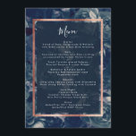 Rose de la Marine Bouquet Mariage Menu<br><div class="desc">Il s'agit d'une carte en rack ou d'un menu de réception de mariage. Roses de marine antique pour un merveilleux mariage à thème bohème. Floraux de style vintage. Roses et florneurs de la marine. Mariage Boho élégant. Un design élégant et formel en fleurs pour votre menu mariage pour un mariage...</div>