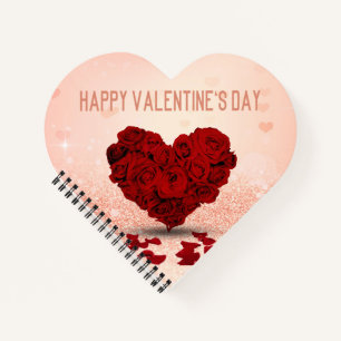 Rose de la Saint-Valentin Bouquet de coeur Carnet