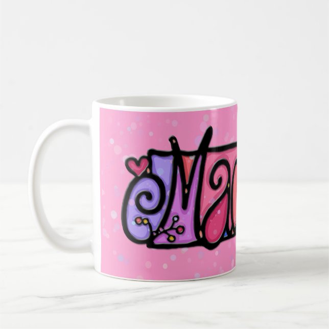 Rose de la tasse peint par coutume MADELYN + fleur (Gauche)