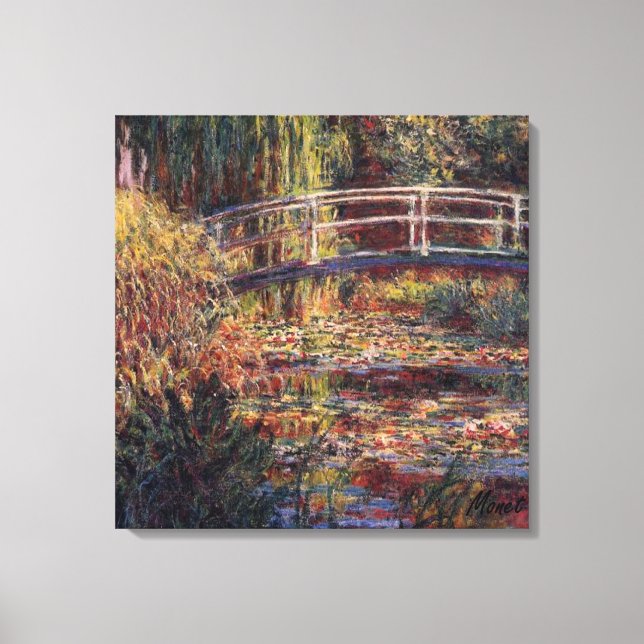 ROSE de l'étang d'eau MONET toile étirée Imprimer (Recto)