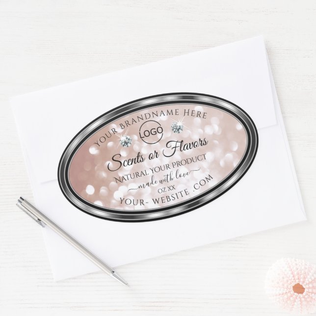 Rose de luxe Shimmer produit Étiquette Bijoux Logo (Enveloppe)