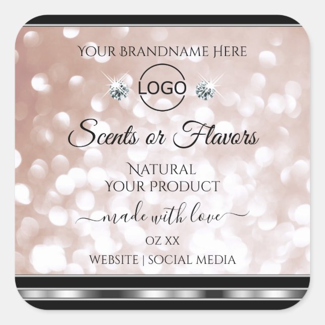 Rose de luxe Shimmer produit Étiquette Bijoux Logo (Devant)
