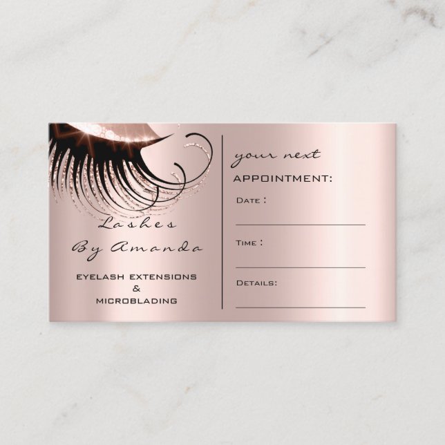Rose de maquillage de carte de rendez-vous Lashes (Devant)