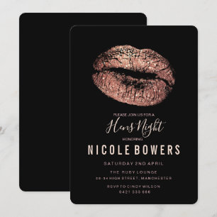 Rose de nuit poules Gold Lips Invitation