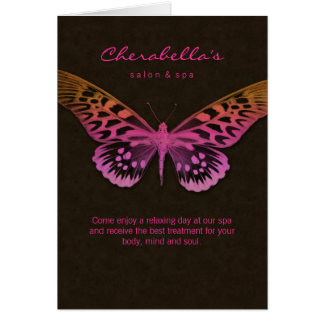 Rose de papillon de carte de voeux de brochure de
