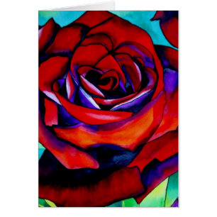 Rose de passion rouge art aquarelle originale