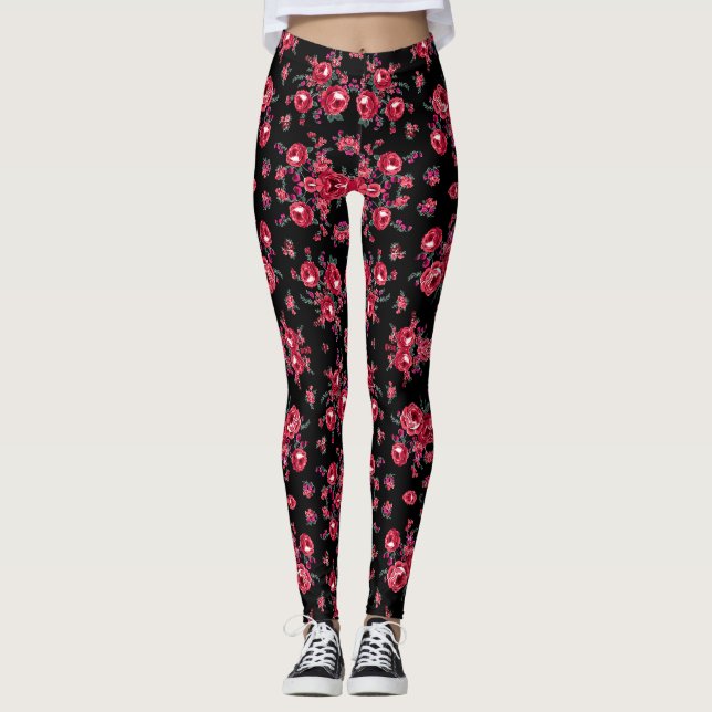 rose de poussières élégant leggings design (Devant)