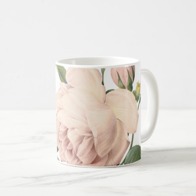 rose de thé parfumé par Redouté Coffee Mug (Devant droit)