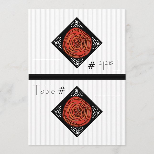Rose Decofied (Cartes de Numéro de Table Pliables) (Devant)
