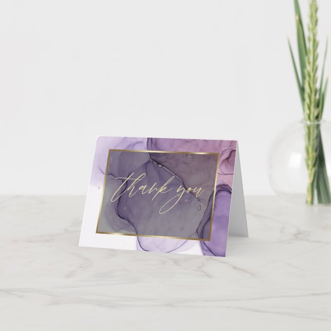 Rose d'encre à alcool Abstrait Merci de prune rose (Devant)