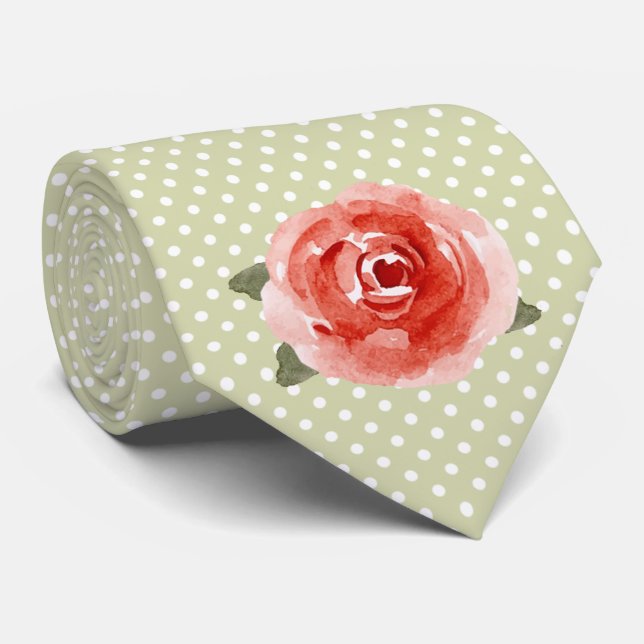 Rose Derby sur la Cravate des points blancs et cit (Roulé)