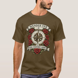 Rose des vents vintage Wander Far T-Shirt