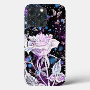 Rose d'hiver et coque iphone de papillons