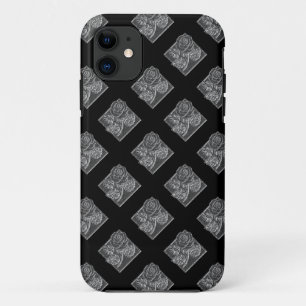 Rose-Diamants-17-Argent-Noir-iPhone 5/5s Coque