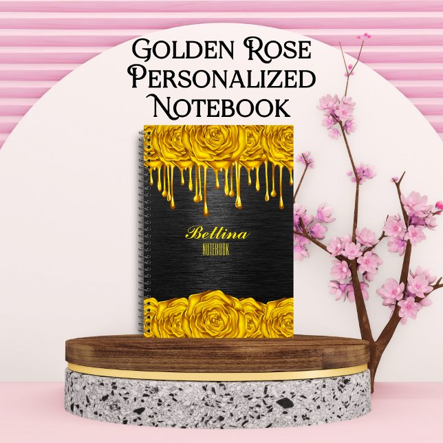 Rose d'or Carnet personnalisé (Créateur téléchargé)