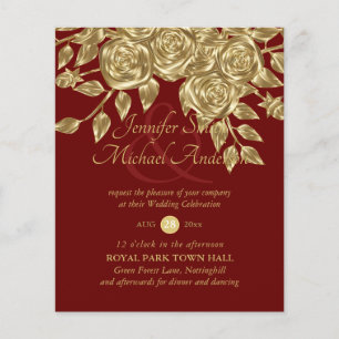 Rose d'or Invitations de mariage métallique