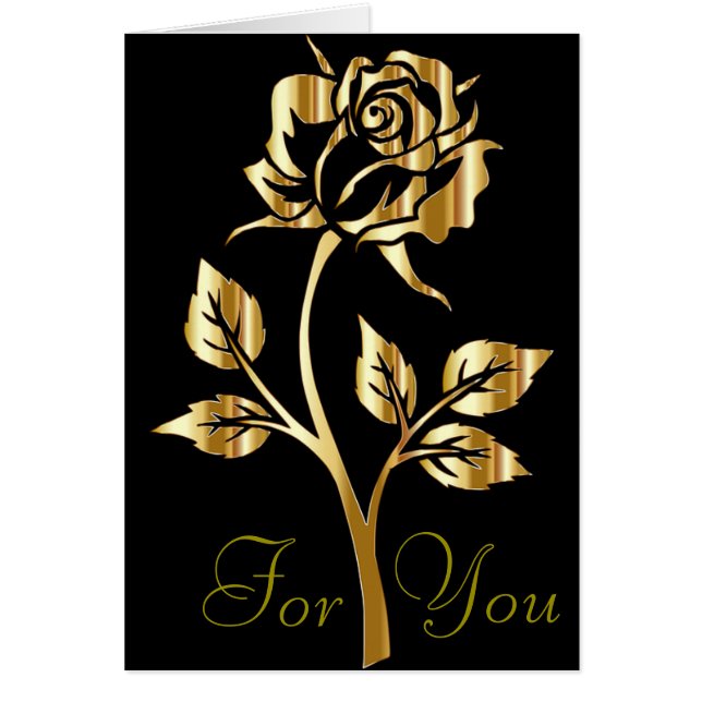 Rose d'or pour votre carte (Devant)