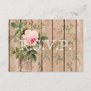 Rose d'Orléans Ecru Wedding Carte RSVP