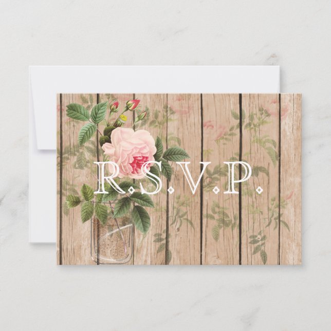 Rose d'Orléans Ecru Wedding Carte RSVP (Devant)
