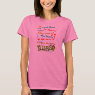 Rose drôle de T-shirts d'humour d'infirmière