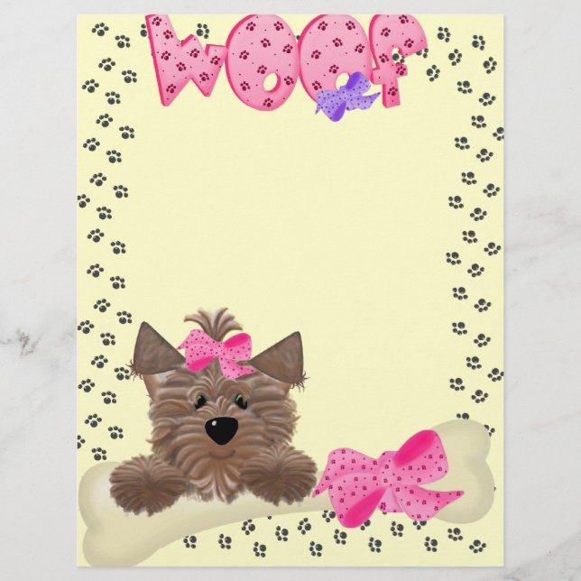 Rose Du Bureau De Woof Print Letterhead (Devant)