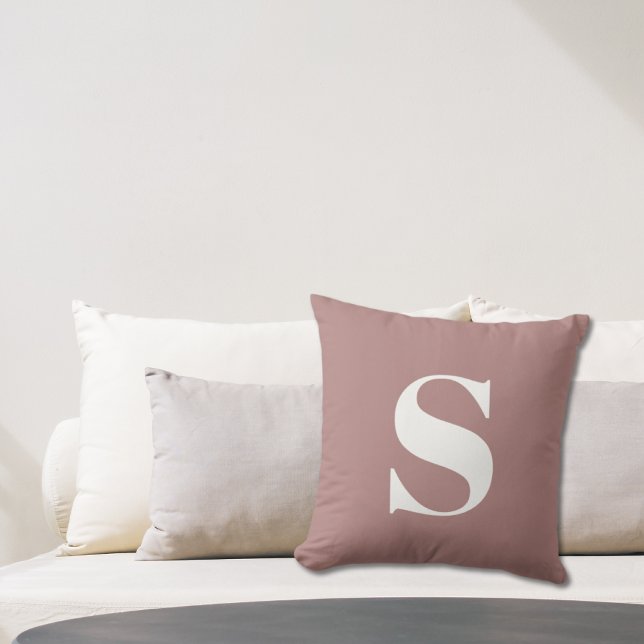 Rose du désert initial Monogramme Coussin extérieu (Desert Rose Initial Monogrammed Outdoor Pillow
)