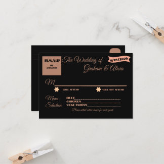 Rose Dusty Elegant Minimaliste Plaqué RSVP
